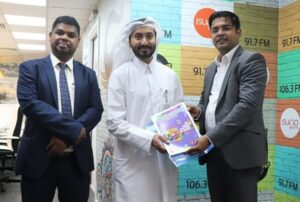 Handing Over Radio Olive and Radio Suno Annual Newsletter To Mr. Mohamed Hassan Al-Nuaimi (“Al-Daayen” Municipality Director of Technical Affairs, Qatar)