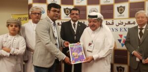 Handing over Radio Olive and Radio Suno Annual Newsletter to H.E.Sheikh Faisal bin Qassim Al Tani