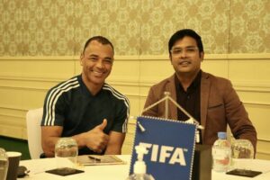 With The Brazilian Football Legend And The Brand Ambassador For Qatar World Cup 2022 Mr. Cafu