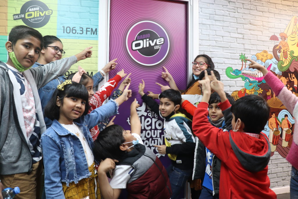 Kids from Gujarati Compound in Qatar at Radio Olive Kids Studio