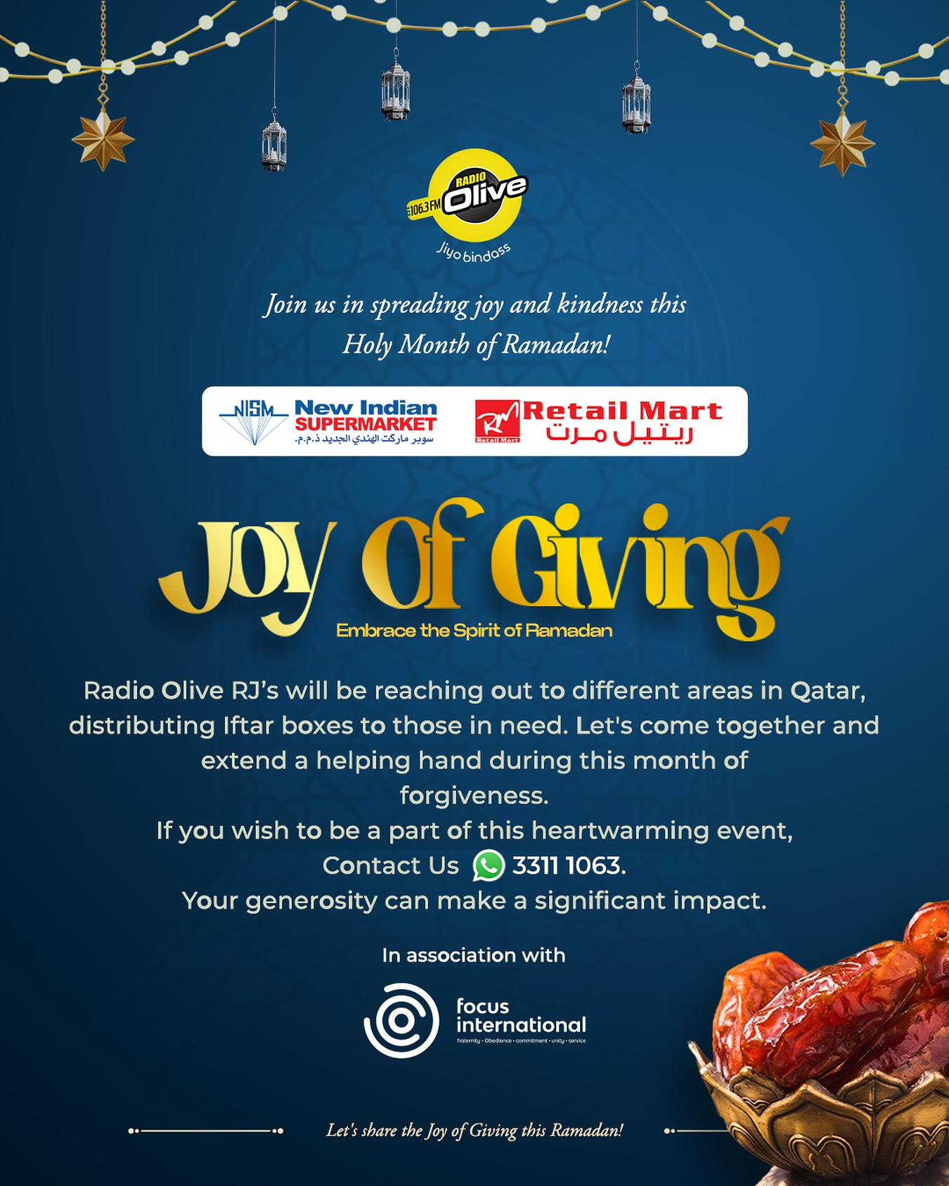 JOIN US IN SPREADING JOY THIS RAMADAN WITH OUR 'JOY OF GIVING' INITIATIVE